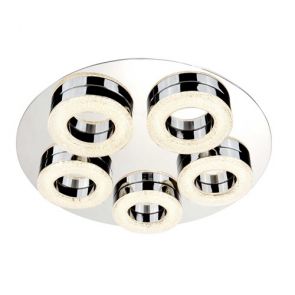  Led 5 Ring Ceiling Flush, Chrome, Clear Acrylic BPOSL1263