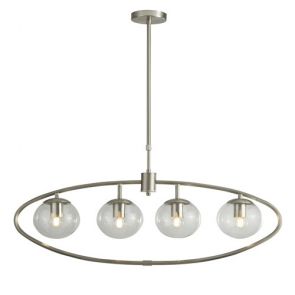  Pendant 4lt With Glass Balls, Satin Silver BPOSL1269