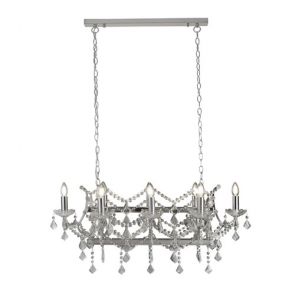  8lt Pendant Bar, Clear Crystal, Chrome BPOSL1270