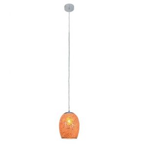  1lt Pendant, Orange Mosaic Glass & Satin Silver Suspension BPOSL1273