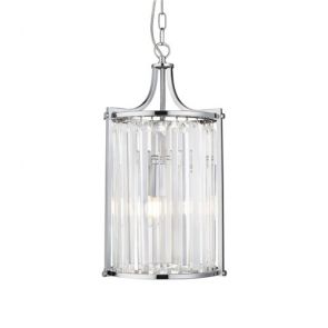  2lt Pendant, Chrome With Crystal Glass BPOSL1290