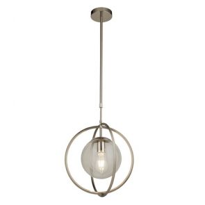  Pendant 1lt, Satin Silver And Clear BPOSL1359