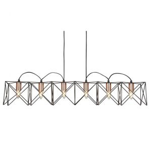  6lt Black Frame Pendant With Copper Detail BPOSL1365