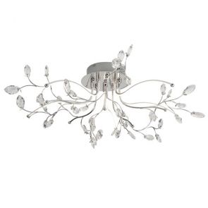  5lt Led Ceiling Flush, Chrome, Glass Detail Trim BPOSL1379