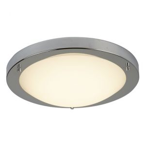  Led Flush Satin Silver Fitting, Opal Glass, 12w BPOSL1384