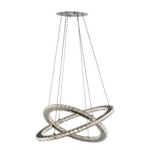  Led Ceiling (2 X Rings), Chrome, Clear Crystal Glass BPOSL1402