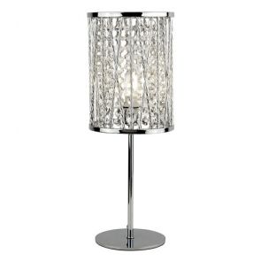  1lt Table Lamp, Chrome , Crystal Drops BPOSL1431