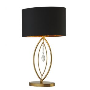  Gold Table Lamp,  Black Oval Shade,  Gold Interior Shade BPOSL1467