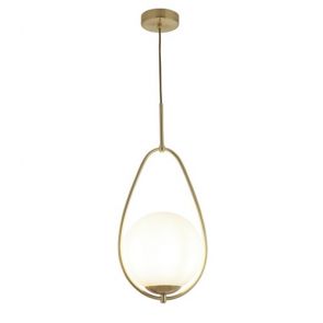  1lt Ball Pendant, Gold With Opal Glass BPOSL1472