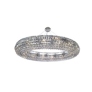  Oval 24lt Ceiling, Chrome With Clear K9 Coffins Trim & K5 Ball Drops BPOSL1474