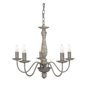  5lt Ceiling, Wood Spindle Column, Washed Grey BPOSL1481
