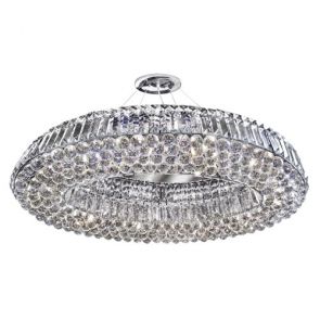  Oval 10lt Ceiling, Chrome With Clear Crystal Coffins Trim & Ball Dro BPOSL1486