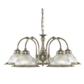 5lt Ceiling, Antique Brass, Clear Glass BPOSL1489