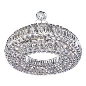 Circular 10lt Ceiling, Chrome With Clear Crystal Coffins Trim & Ball BPOSL1502