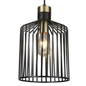  Cage Frame 1lt Pendant, Black And Gold BPOSL1505