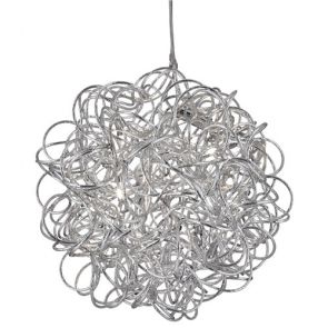  6 Light Pendant, Diamond Cut Tangled Aluminium BPOSL073