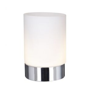  Touch Table Lamp Metal  1lt Chrome - Opal White Glass Shade BPOSL1518