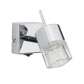  1lt Spotlight W/Bracket, Chrome, Clear Glass (Ice Cube) BPOSL1531