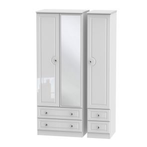 Chantilly Tall Triple 2 Drawer Mirror + Drawer Robe