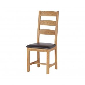 Oakhampton       Slatted Chair With Pu Seat      (Sold in Pairs Priced Indvidually)