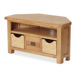 Oakhampton Corner Tv Unit With Baskets