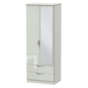 Modena Tall 2ft6in 2 Drawer Mirror Robe