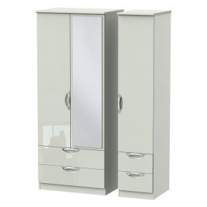 Modena Triple 2 Drawer Mirror + Drawer Robe