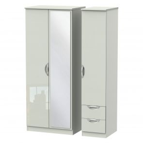 Modena Triple Mirror + Drawer Robe