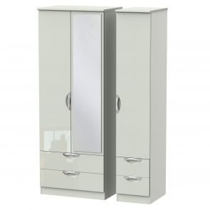 Modena Tall Triple 2 Drawer Mirror + Drawer Robe