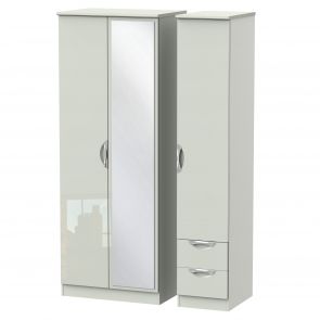 Modena Tall Triple Mirror + Drawer Robe