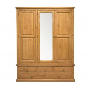 Dartmoor Pine Large Mirror Triple Wardrobe