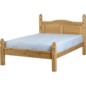 Waxed Pine Bedroom 4'6 Bed Low Foot End
