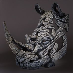 Edge Sculpture Rhinoceros Bust White
