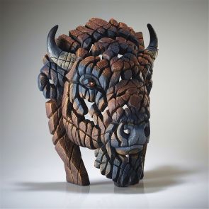 Edge Sculpture North American Buffalo / Bison Bust (Brown)