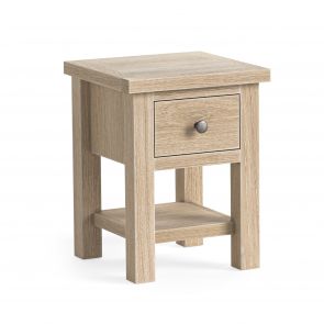 Mansion House Oak White Wash Lamp Table With Shelf