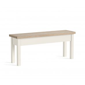 Mansion House White Shallow Storage Bench