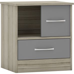 Havana 2 Drawer Bedside With Sliding Door
