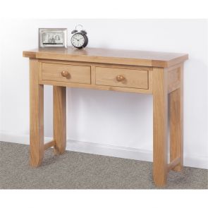 Chunky Oak Dining Console Table with 2 Drawers