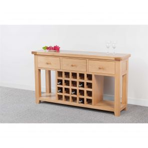 Chalkwell Oak Dining 3 Drawer Open Sideboard