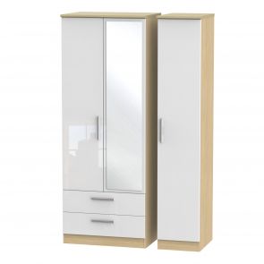 Chelsea Tall Triple 2 Drawer Mirror Robe