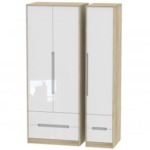 Naples Tall Triple 2 Drawer + Drawer Robe