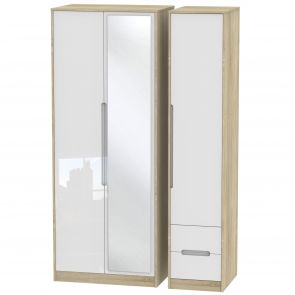 Naples Tall Triple Mirror + Drawer Robe