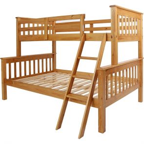 Atlantis Bunk 3'0 Upper with 4'0 Lower Bed Triple Sleeper White or Antique Pine Finish