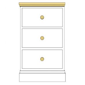 Cornish 3 Drawer Wide Bedside
