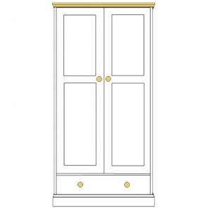 Cornish 2 Door Single Robe With Drawer