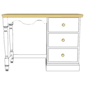 Cornish Single Pedestal       Dressing Table