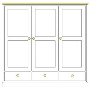 Cornish Triple Robe With 3 Drawers