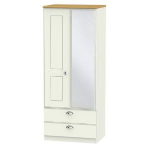 Pantone 2ft6in 2 Drawer Mirror Robe