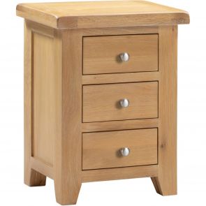 Wembury Oak Bedroom 3 Drawer Bedside
