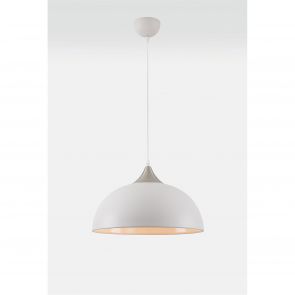 Bfs Lighting Alicia 38cm Small Pendant, 1 x E27, Sand White/Satin Nickel